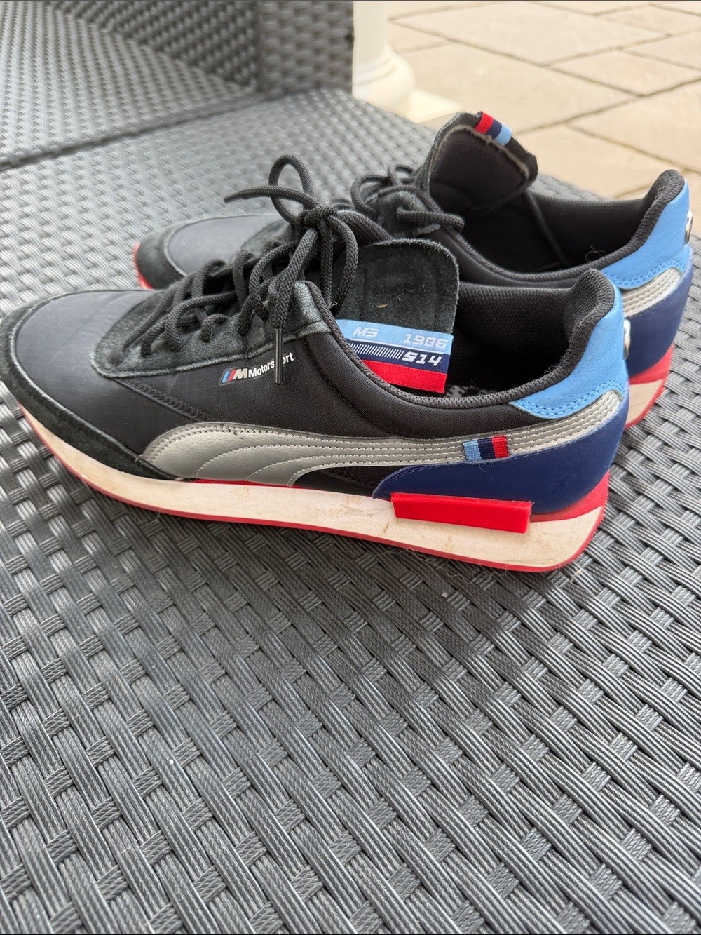 BMW Athletic Sneakers with Red Accent
